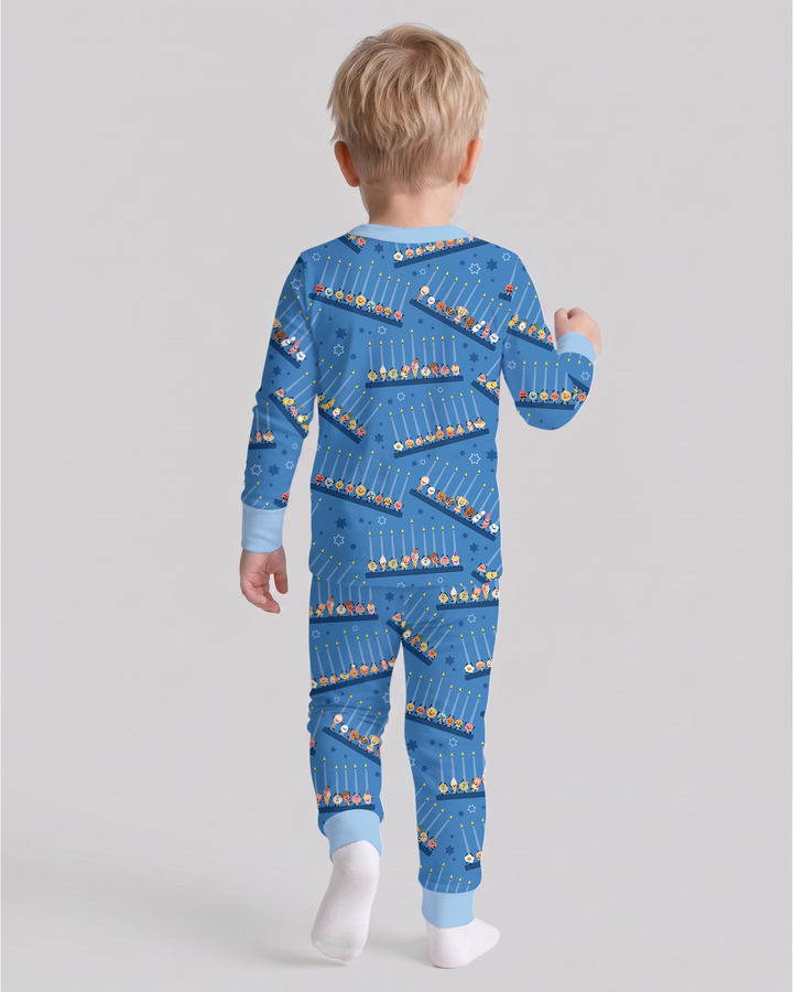 Hanukkah Cozy Night Bamboo Two Piece Long Sleeve Pajama Set