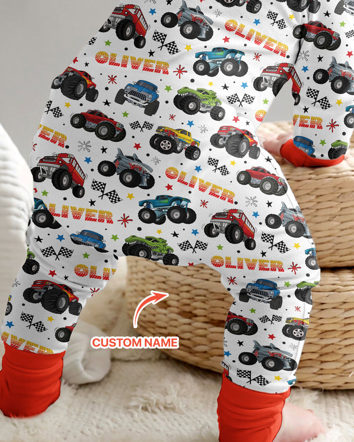 Personalized Monster Trucks Bamboo Convertible Zippy