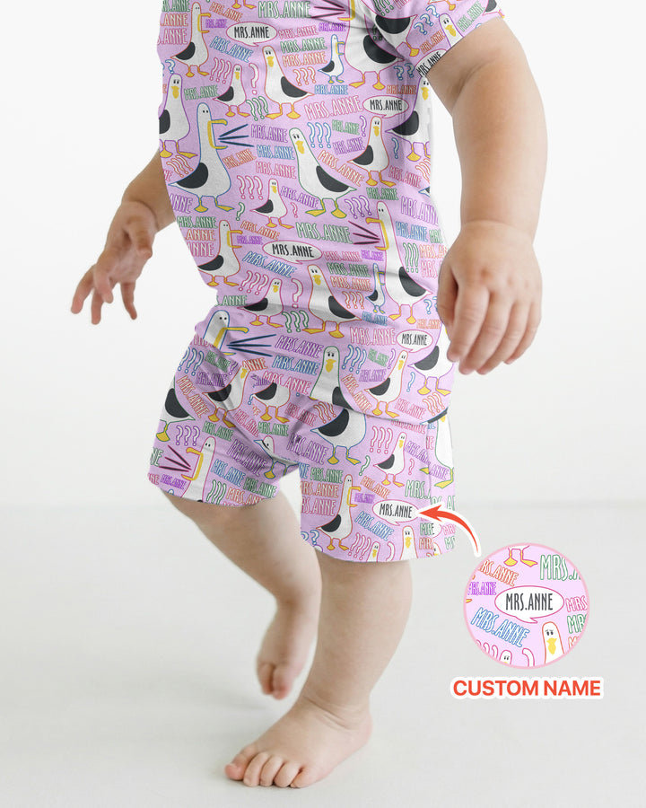 Teacher Teacher Teacher Funny Seagull Bamboo Two Piece Short Sleeve Shorts Pajama Set
