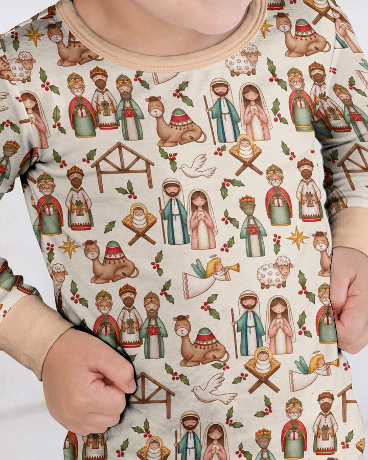 Holy Night Nativity Bamboo Two Piece Long Sleeve Pajama Set