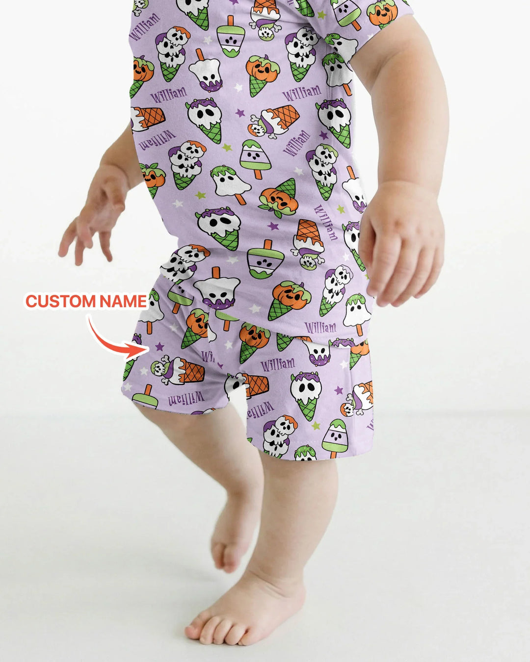 Summerween Ice cream Bamboo Two Piece Short Sleeve Shorts Pajama Set