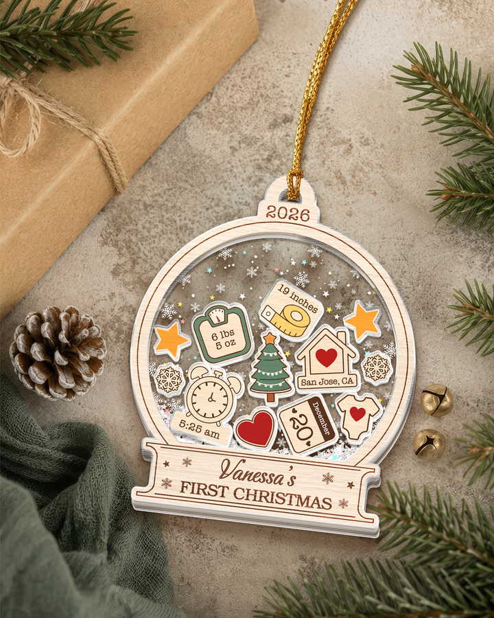 Baby's First Christmas Shaker Ornament 2026