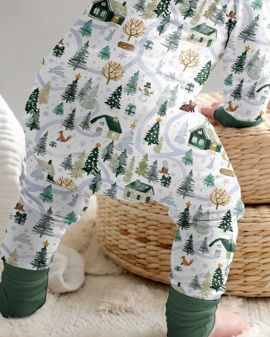 Winter Woodland Village Bamboo Convertible Zippy
