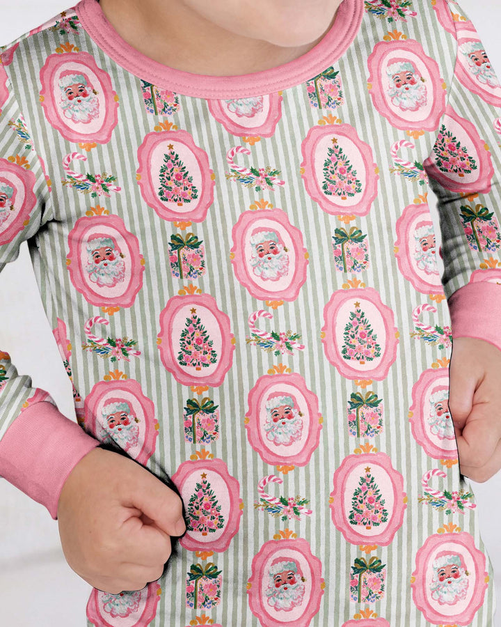Vintage Christmas Keepsake  Bamboo Two Piece Long Sleeve Pajama Set