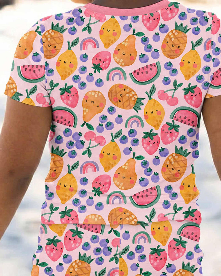 Fruitie Cuties Family Matching Bamboo Two Piece Short Sleeve Pajama Set