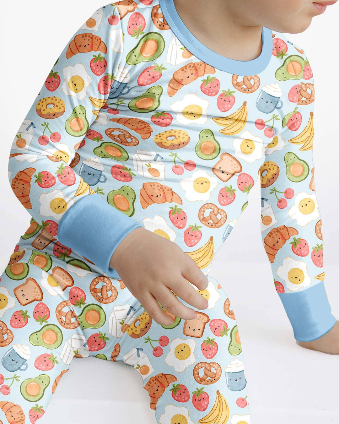 Breakfast Buddies Family Matching Bamboo Two Piece Long Sleeve Pajama Set