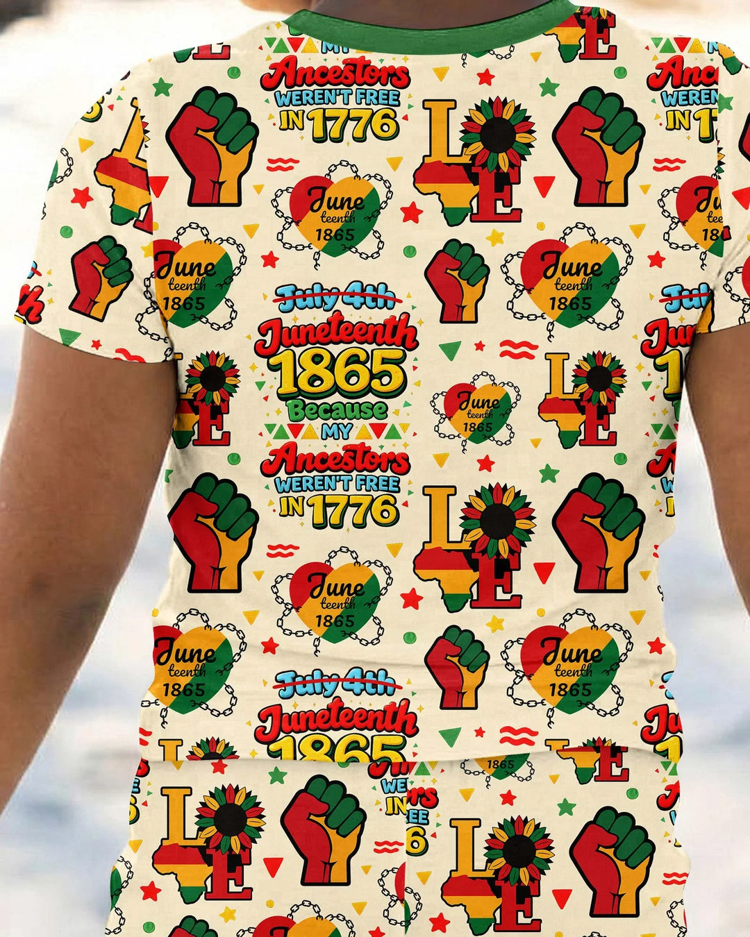 Juneteenth 1865 Because My Ancestors Weren't Free In 1776 Bamboo Two Piece Short Sleeve Pajama Set