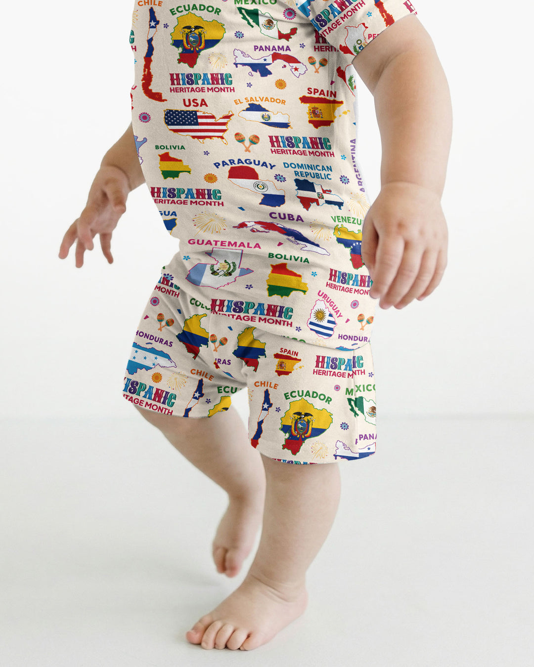 Template Bamboo Two Piece Short Sleeve Shorts Pyjamas Set