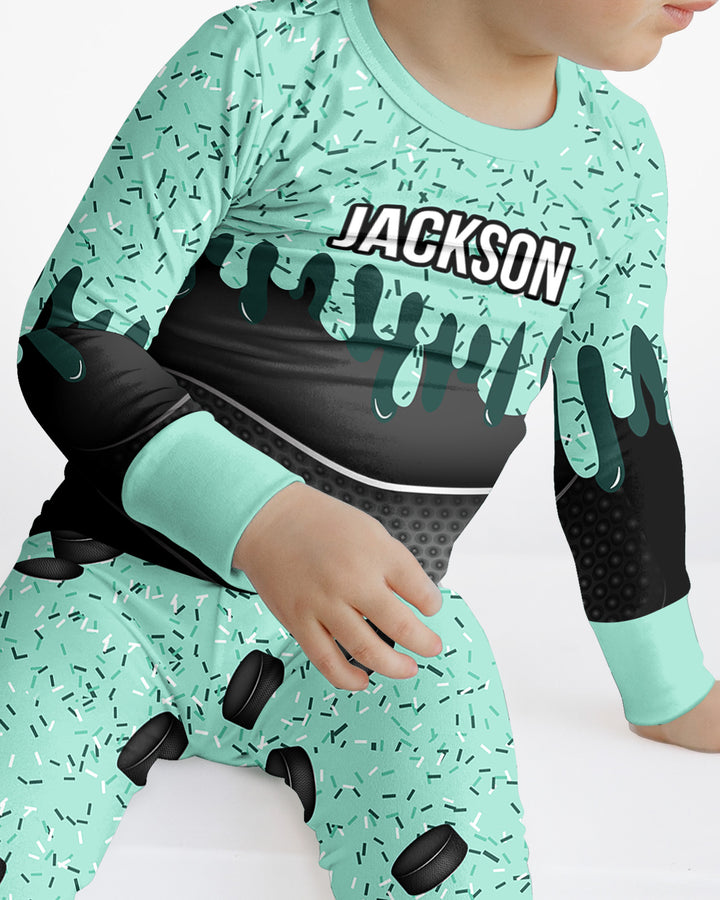 Icecream Drip  Bamboo Two Piece Long Sleeve Pajama Set