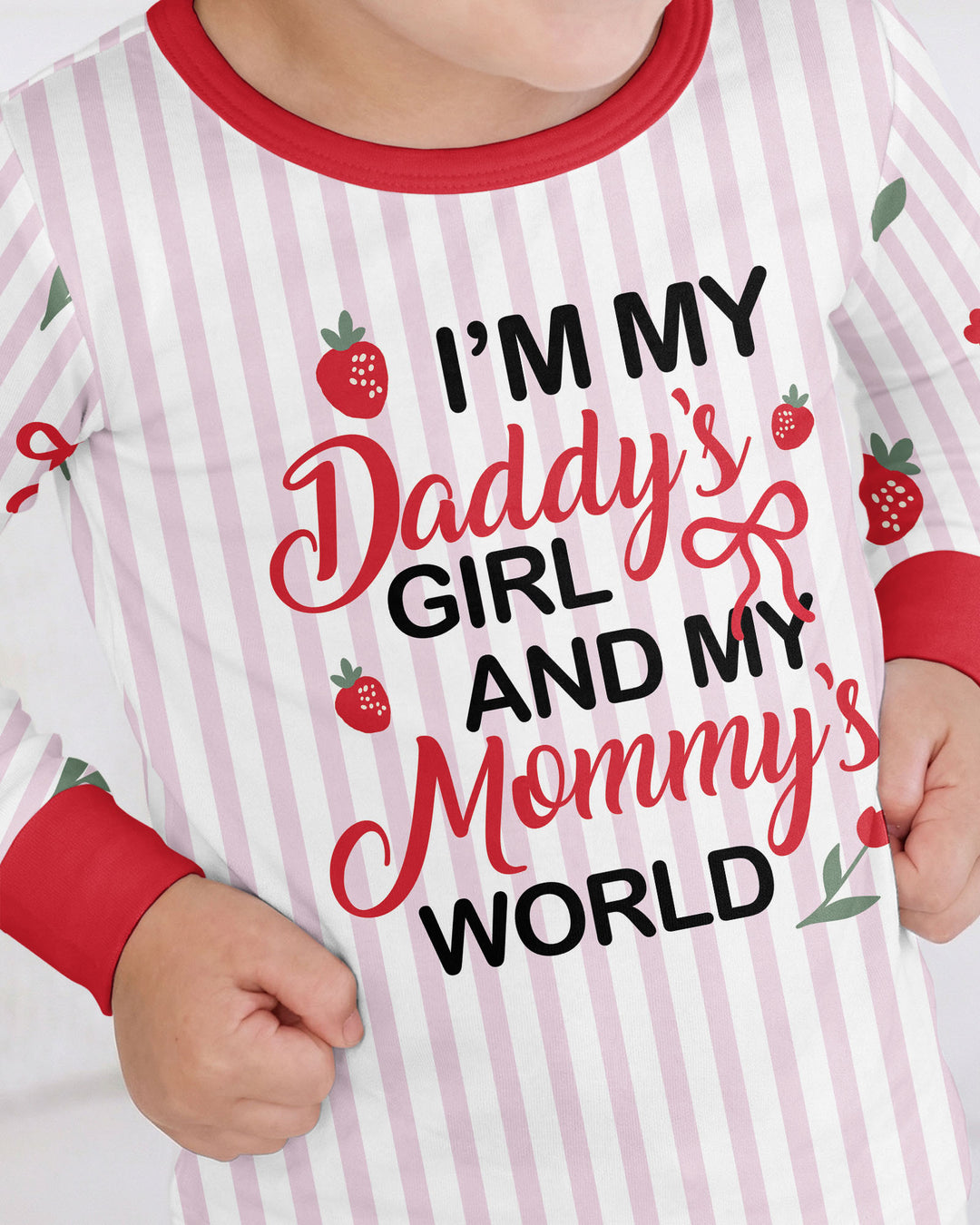 I'm My Daddy's Girl And My Mommy's World Bamboo Two Piece Long Sleeve Pajama Set
