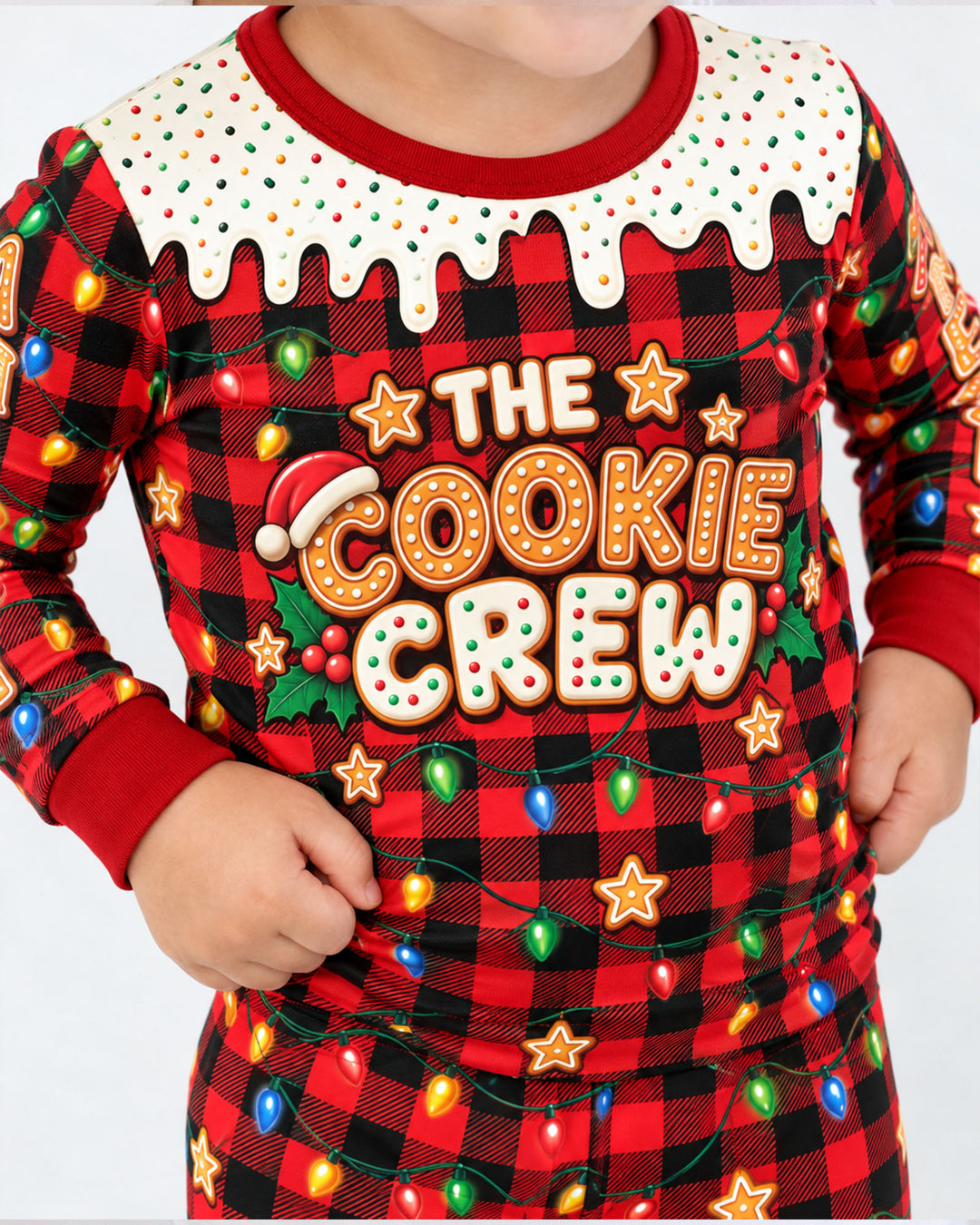 The Cookie Crew Custom Gingerbread Letter Bamboo Two Piece Long Sleeve Pajama Set