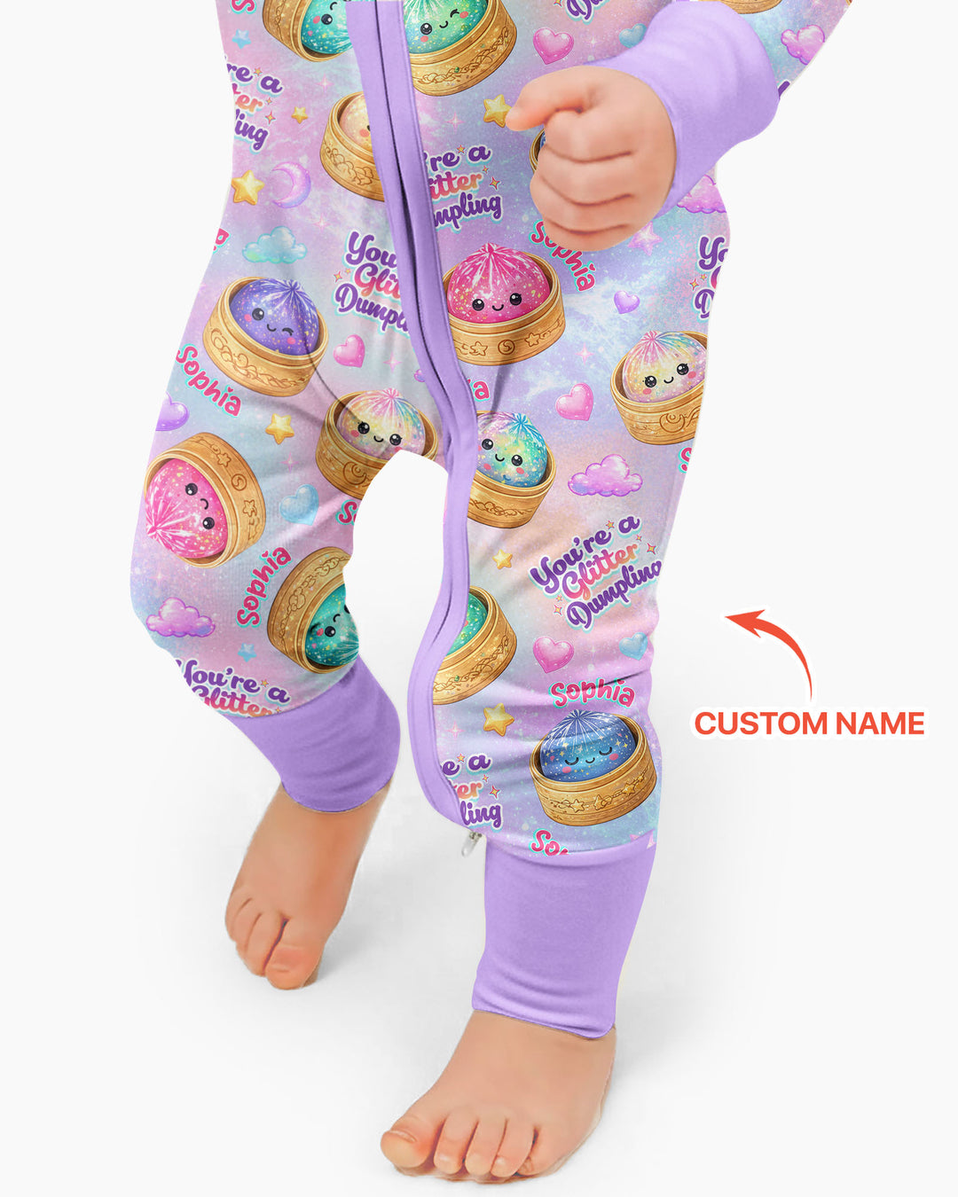 Custom Name You're A Glitter Dumpling Bamboo Convertible Zippy