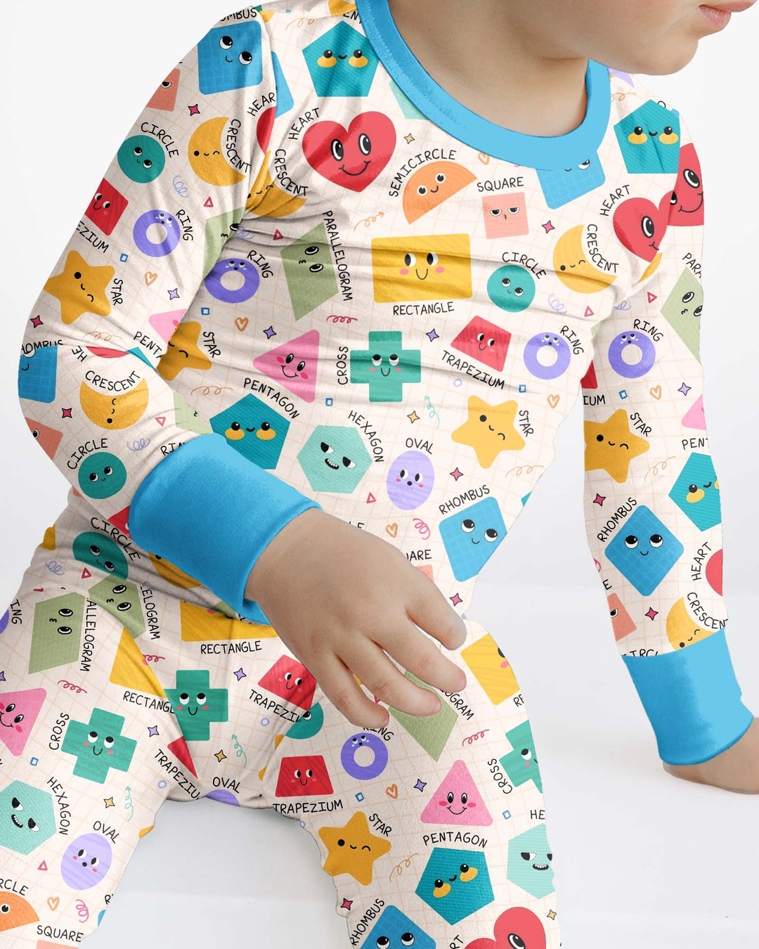 Happy Shape Squad Family Matching Bamboo Two Piece Long Sleeve Pajama Set