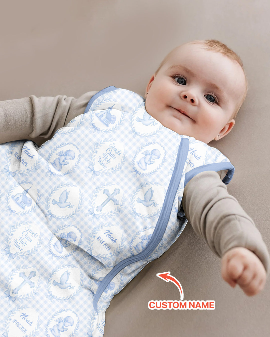 Custom Name Baptism Straight Outta Holy Water Bamboo Sleep Bag