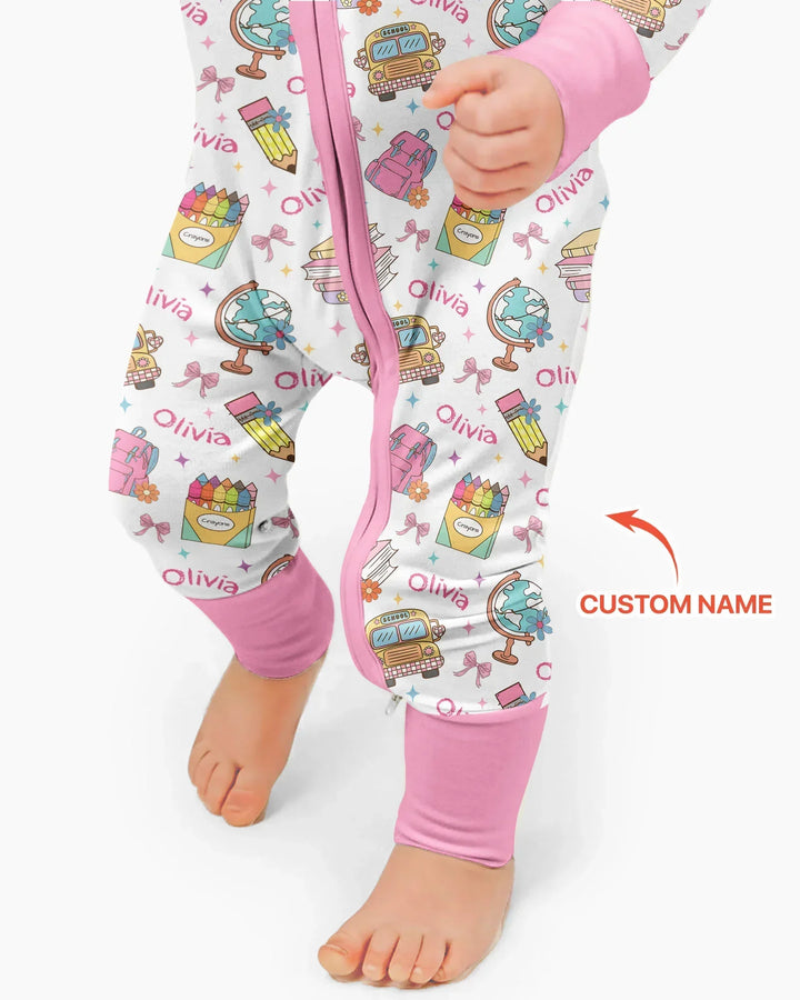 Custom Name Back To School Bamboo Convertible Zippy
