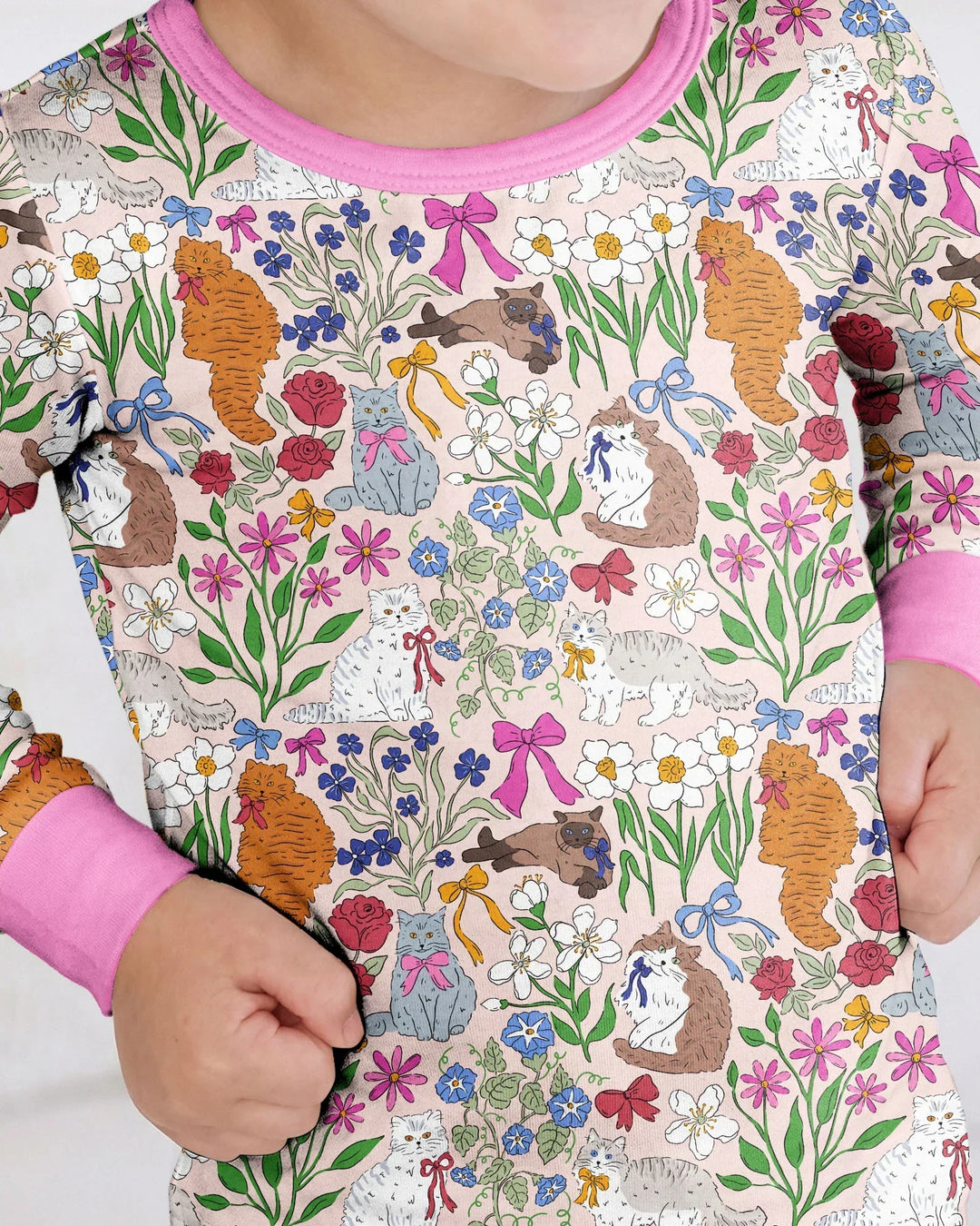 The Garden Cattery Mommy & Me Matching Bamboo Two Piece Long Sleeve Pajama Set