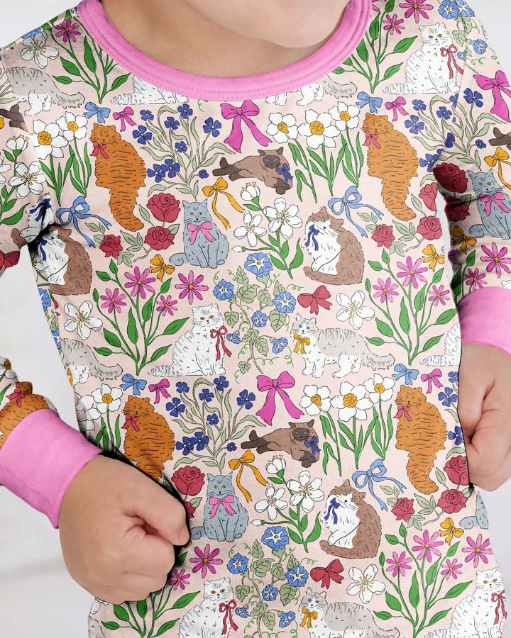 The Garden Cattery Mommy & Me Matching Bamboo Two Piece Long Sleeve Pajama Set