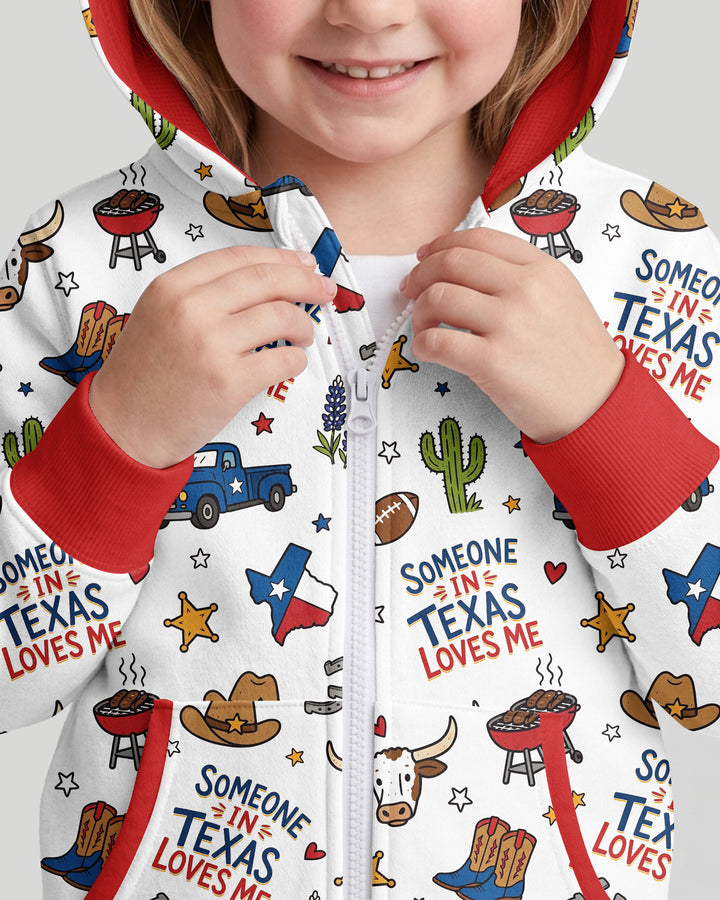 Someone in Texas Loves Me Bamboo Zip Hoodie