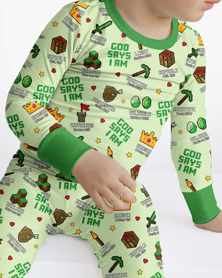 Template Bamboo Two Piece Long Sleeve Pyjamas Set