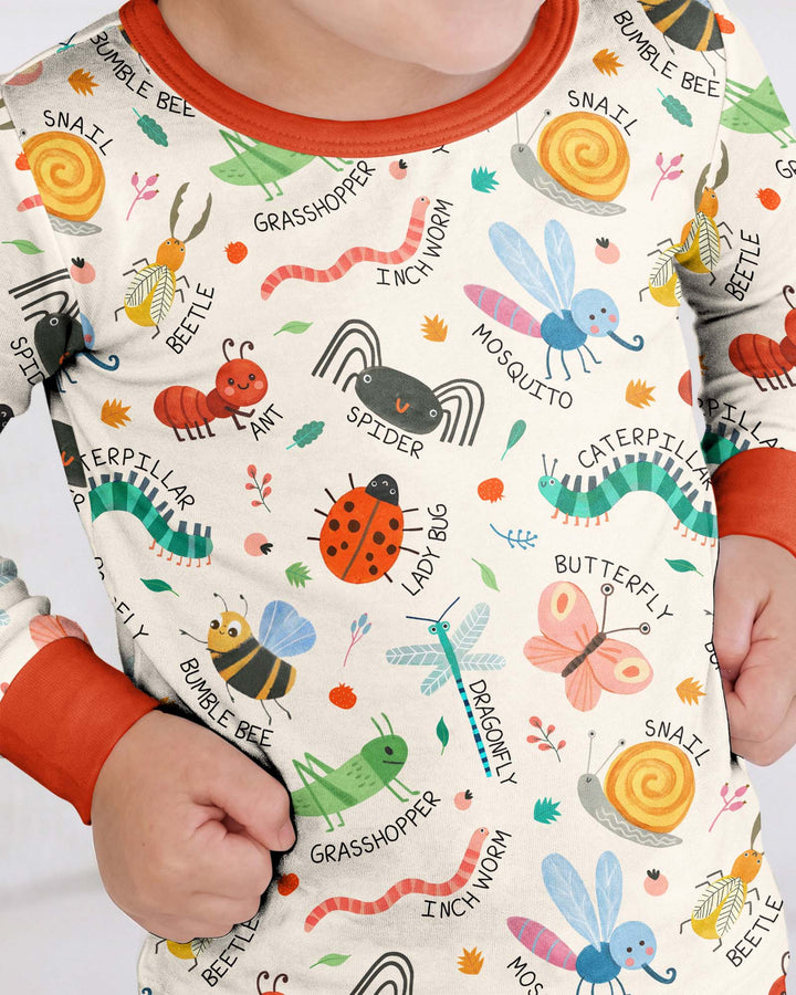 Bug Field Guide Bamboo Two Piece Long Sleeve Pajama Set
