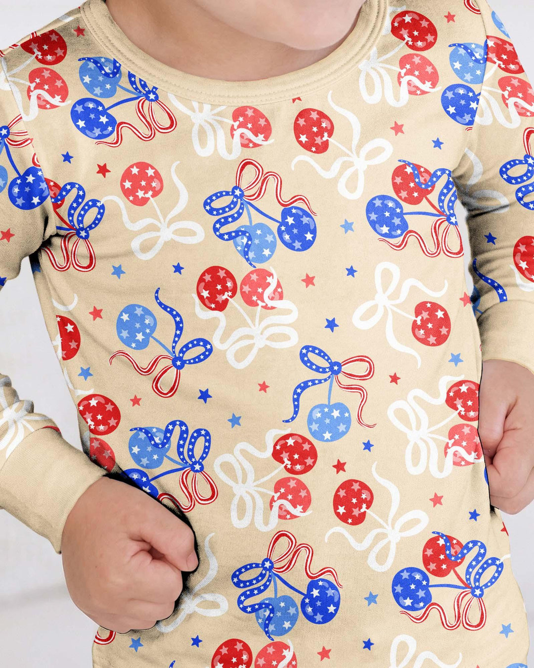 Cherry America 4th of July Bamboo Two Piece Long Sleeve Pajama Set