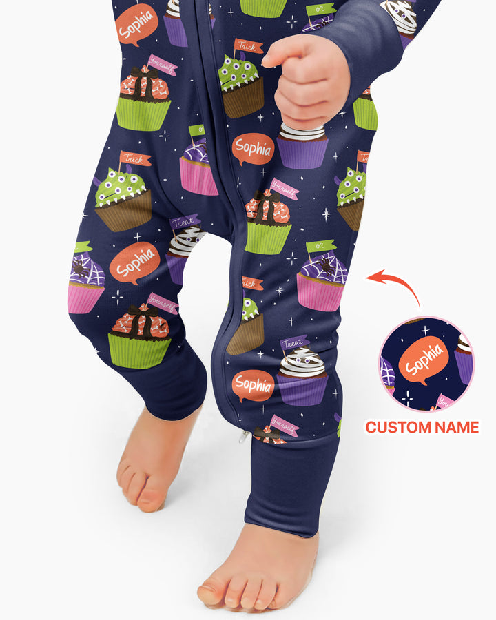 Custom Name Spooly Cupcake  Bamboo Convertible Zippy
