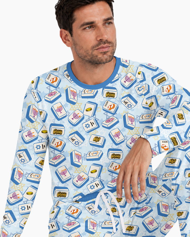 Hanukkah Mahjong Club Bamboo Men's Pajama Set