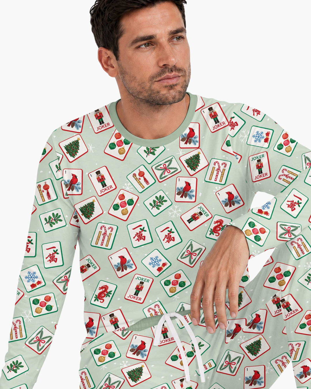 Christmas Mahjong  Bamboo Men's Pajama Set