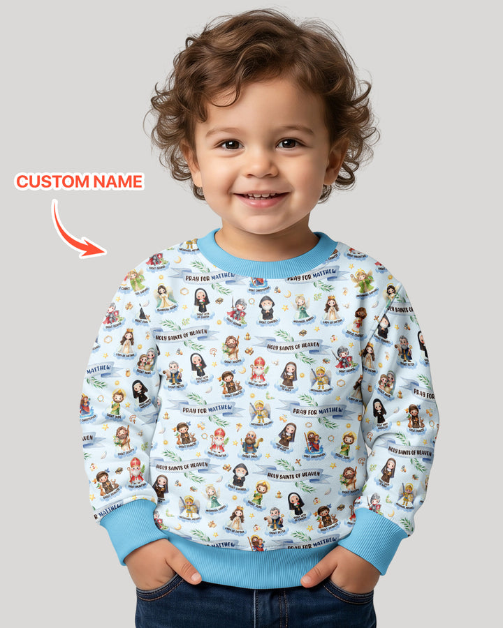 Holy Saints of Heaven Custom Name Bamboo Crewneck Sweatshirt