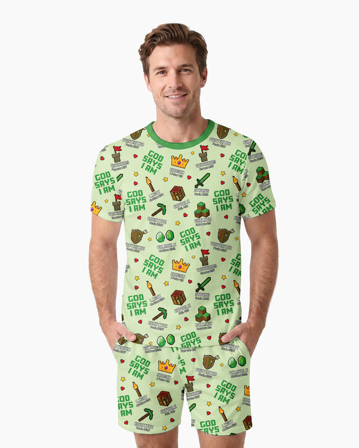 Christian Gamer Bamboo Men Short Sleeve Short Pajama Set