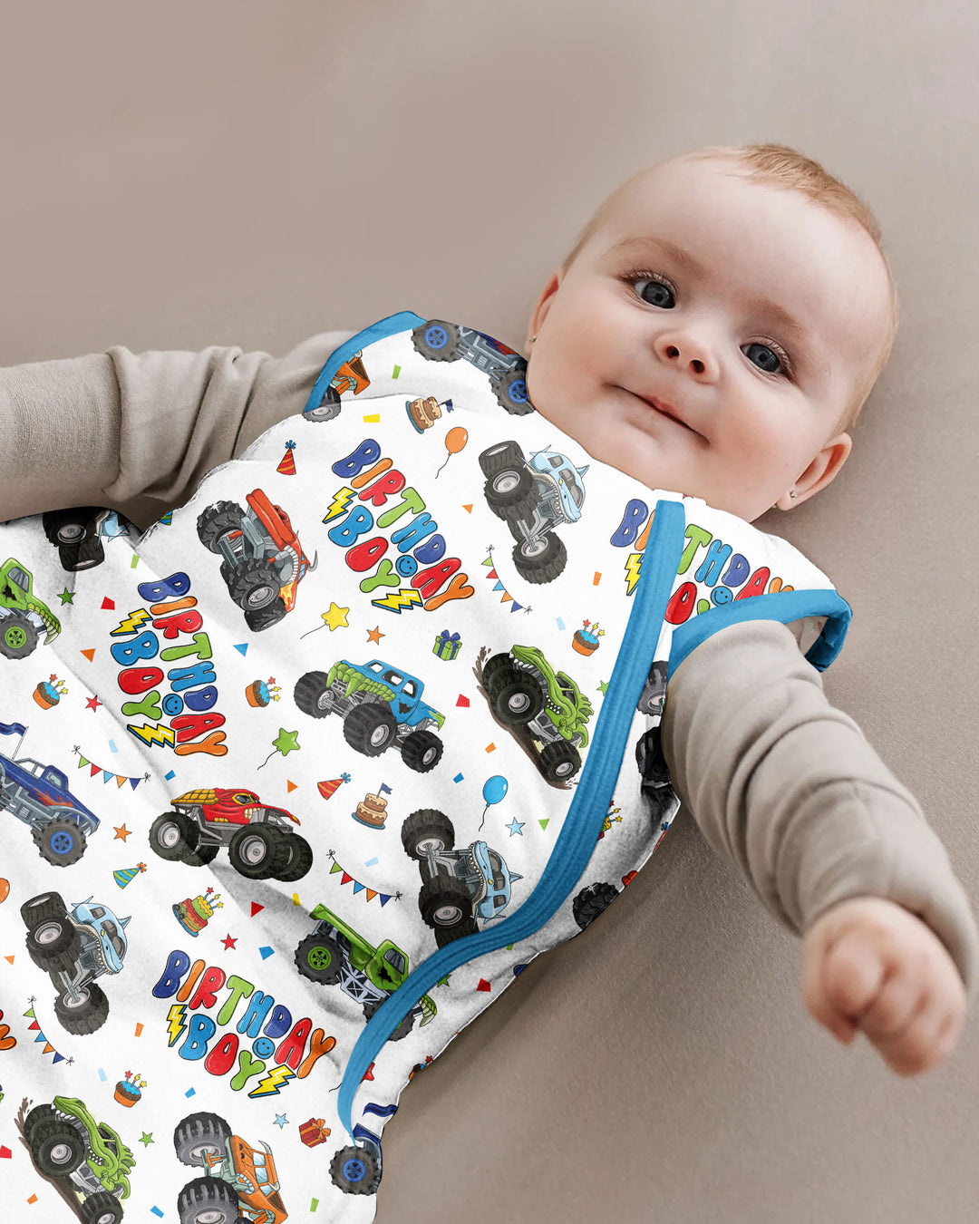 Monster Truck Birthday Boy Bamboo Sleep Bag