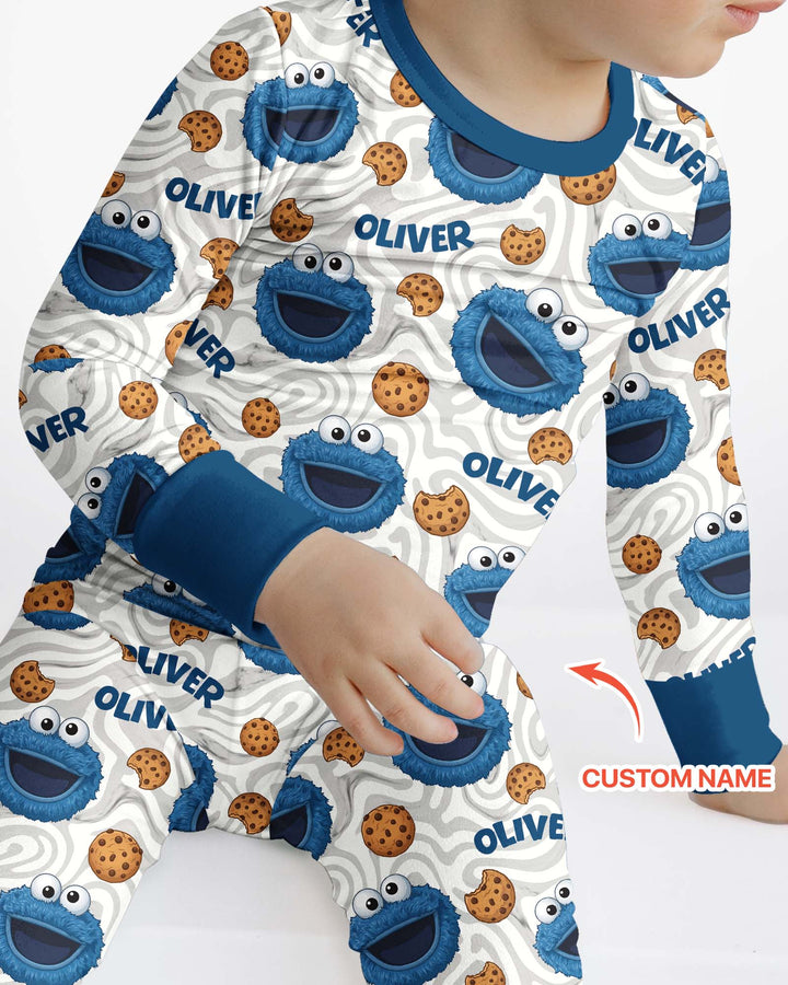 Funny Baby Cookie Bamboo Two Piece Long Sleeve Pajama Set