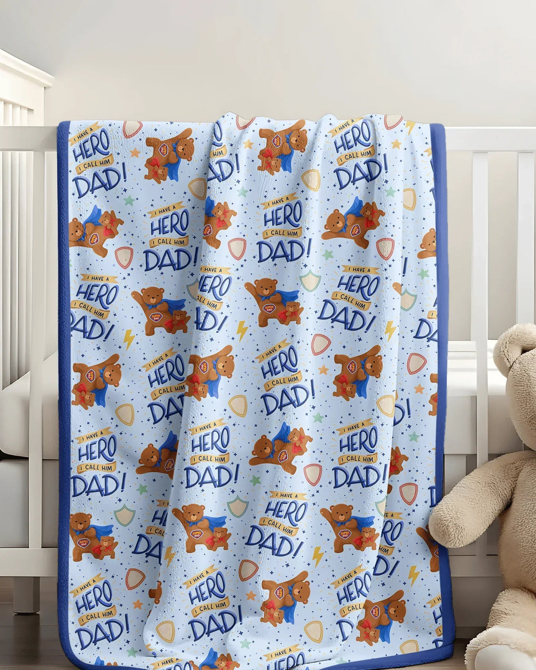 I Have A Hero Daddy & Me Matching Bamboo Blanket