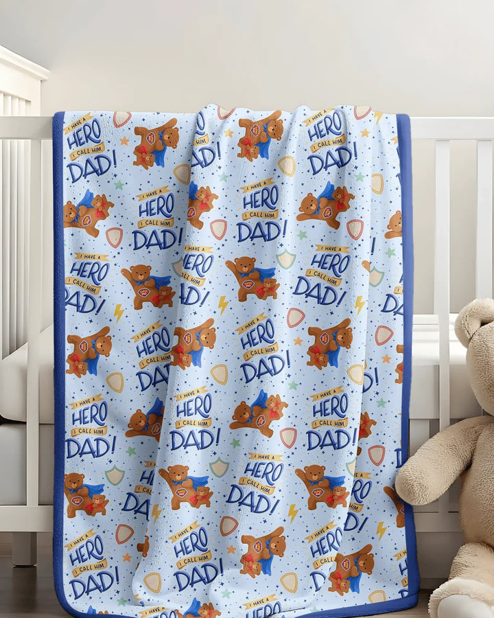 I Have A Hero Daddy & Me Matching Bamboo Blanket