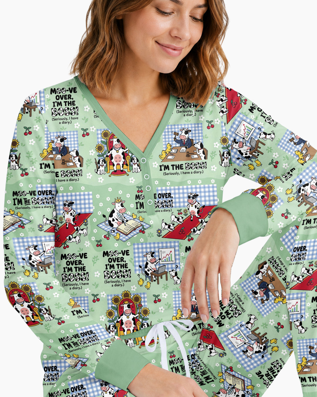 Moove Over Im The Boss Bamboo Women Pajama Set