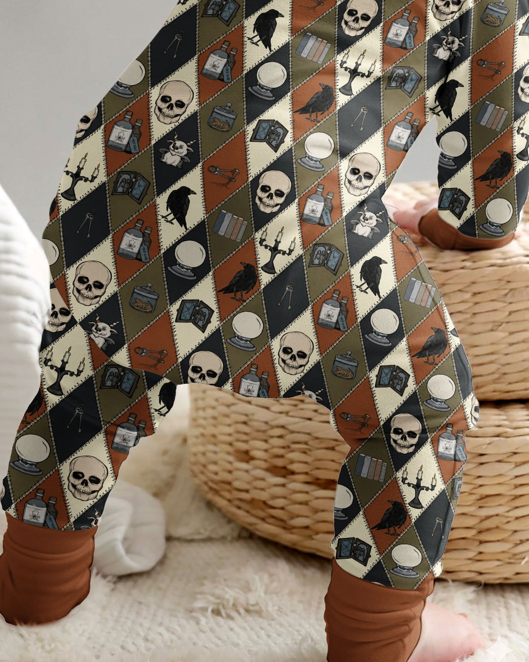 Retro Gothic Halloween Patchwork Bamboo Convertible Zippy