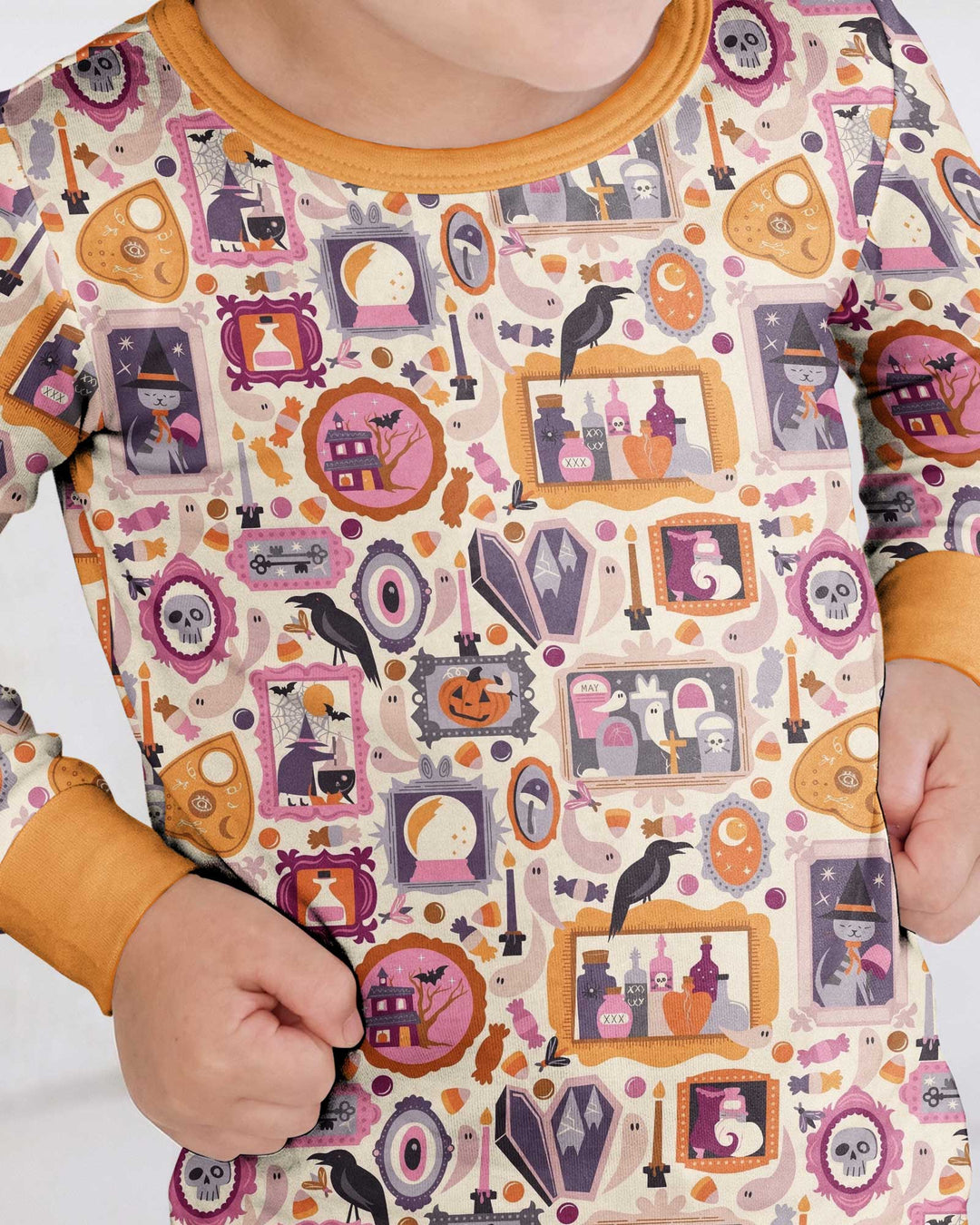 Spooky Portraits Bamboo Two Piece Long Sleeve Pajama Set