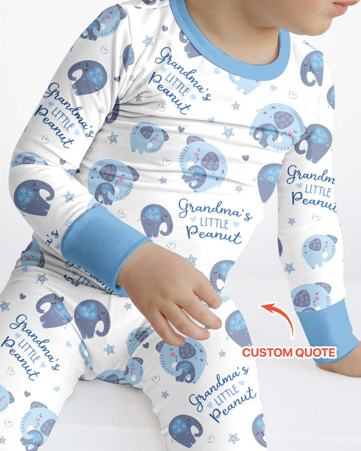 Little Peanut Baby Elephant Bamboo Two Piece Long Sleeve Pajama Set