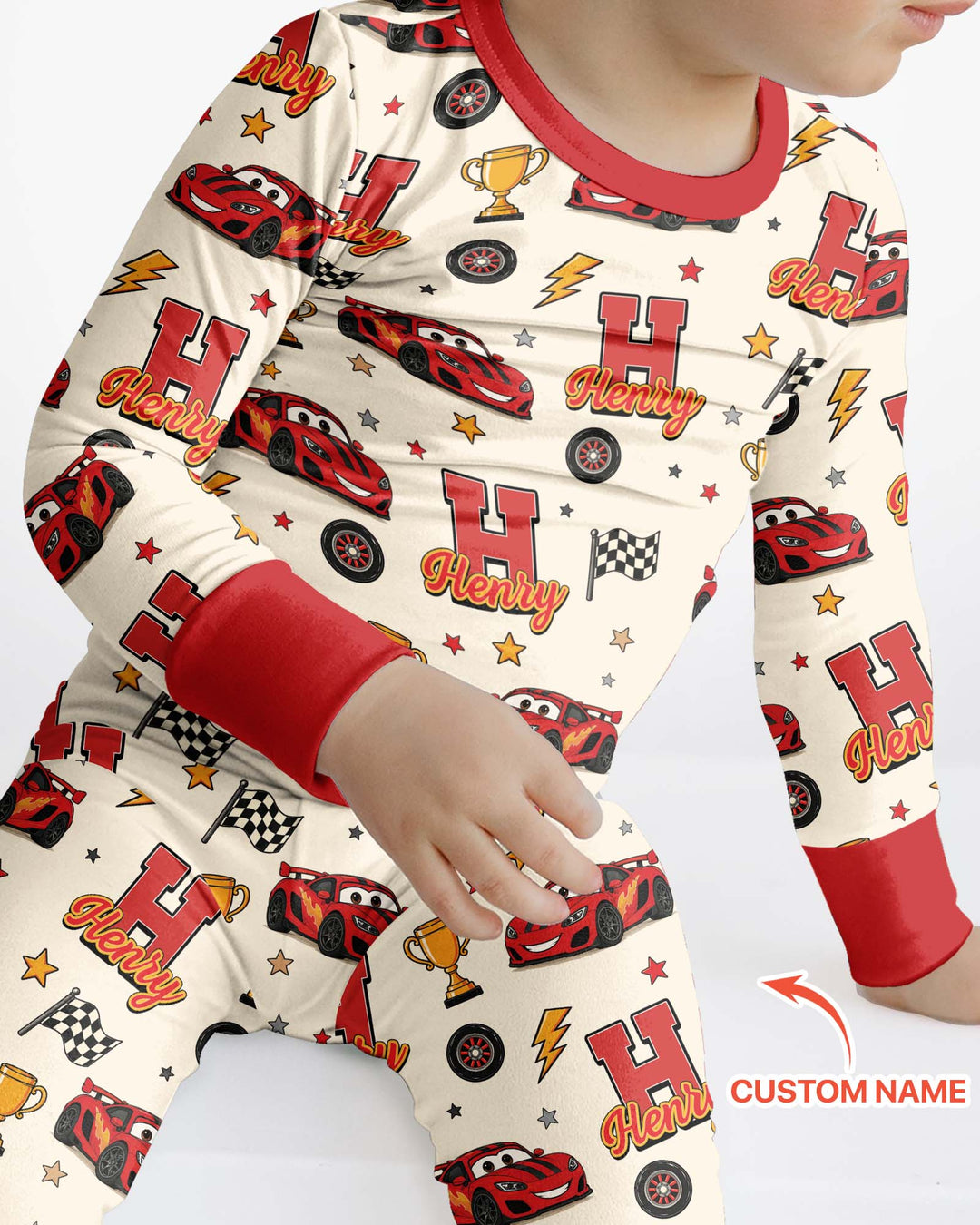 Funny Fast Car Bamboo Two Piece Long Sleeve Pajama Set