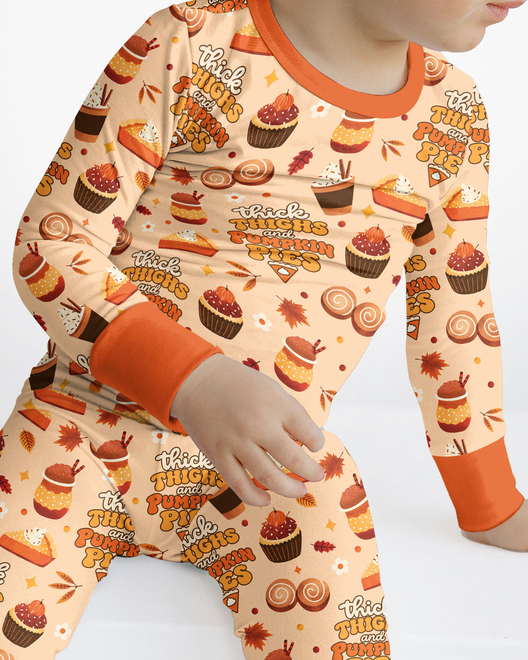 Thick Thighs and Pumpkin Pies Bamboo Two Piece Long Sleeve Pajama Set