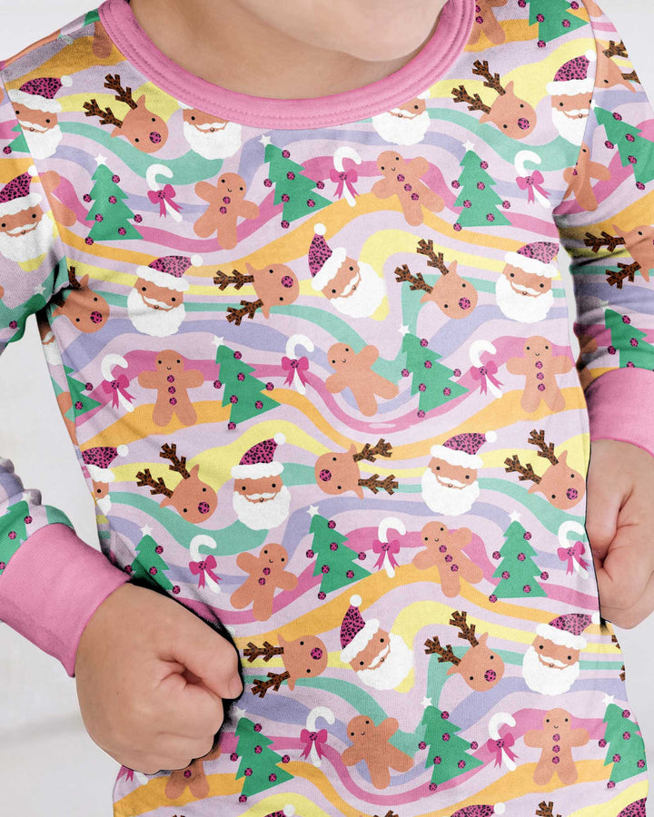 Whimsical Christmas Wonderland Bamboo Two Piece Long Sleeve Pajama Set