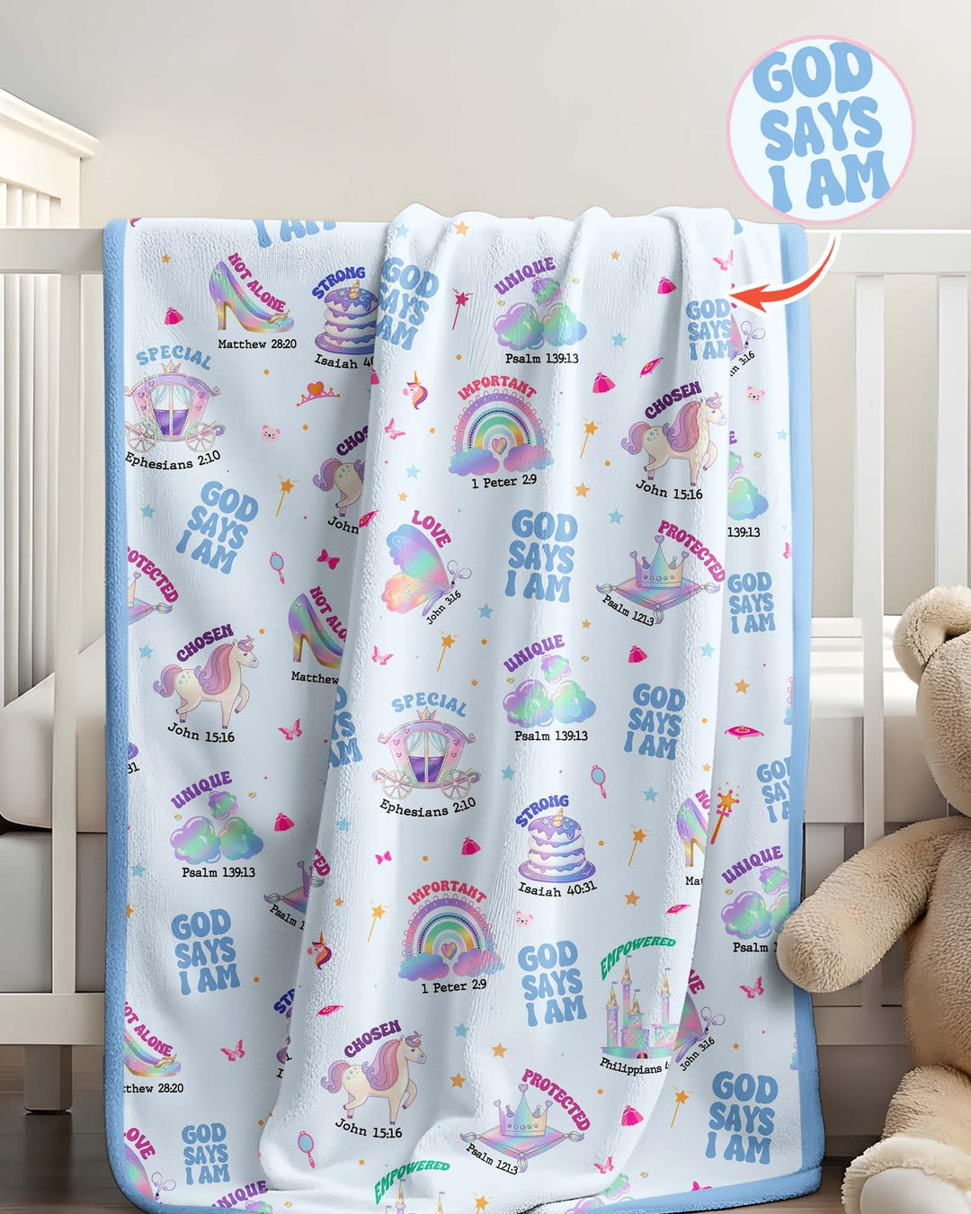 God Says I Am Girl Bamboo Blanket