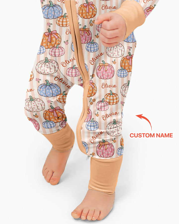 Custom Name Pumpkin Patch Bamboo Convertible Zippy
