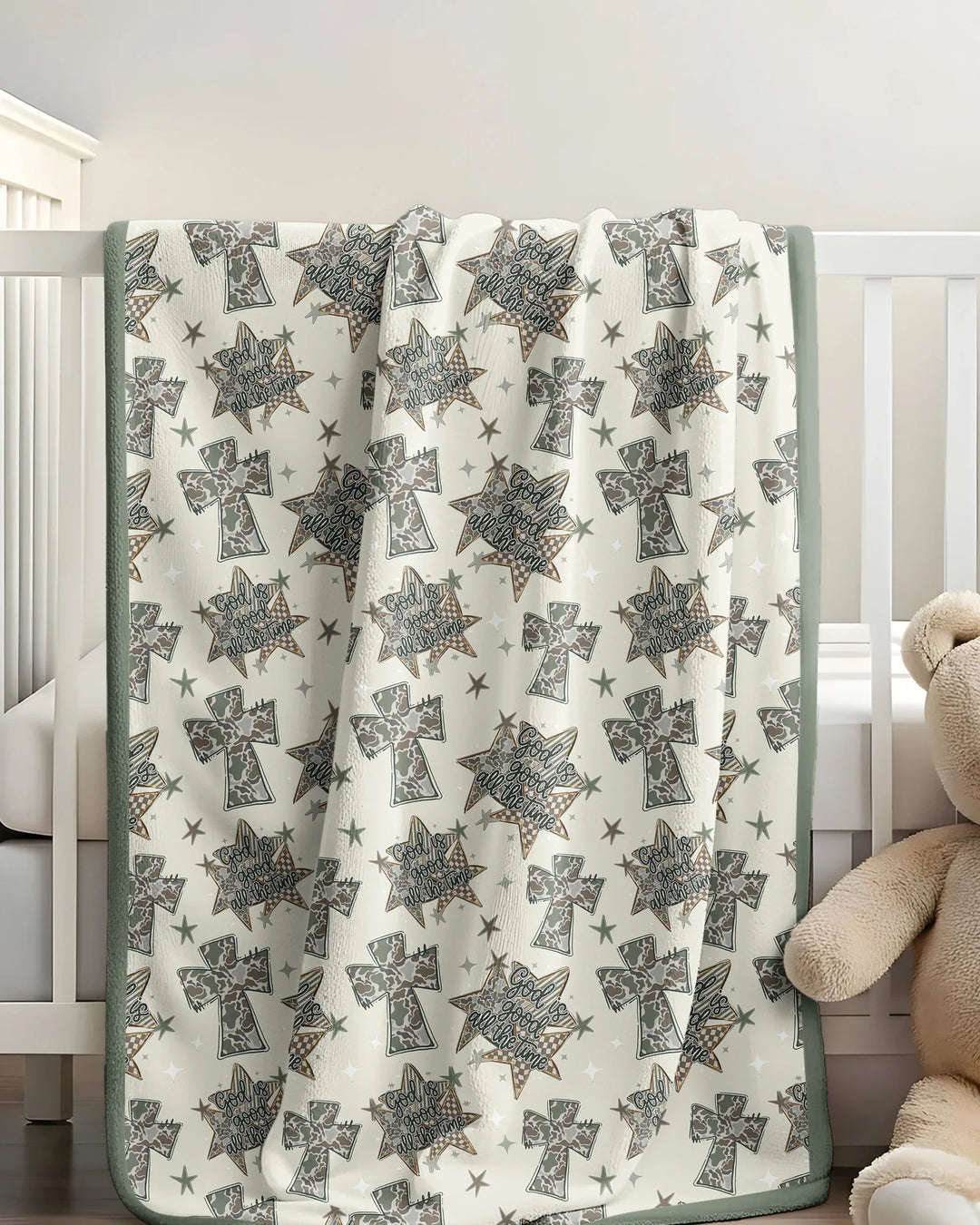 Camo God is Good Family Matching Bamboo Blanket
