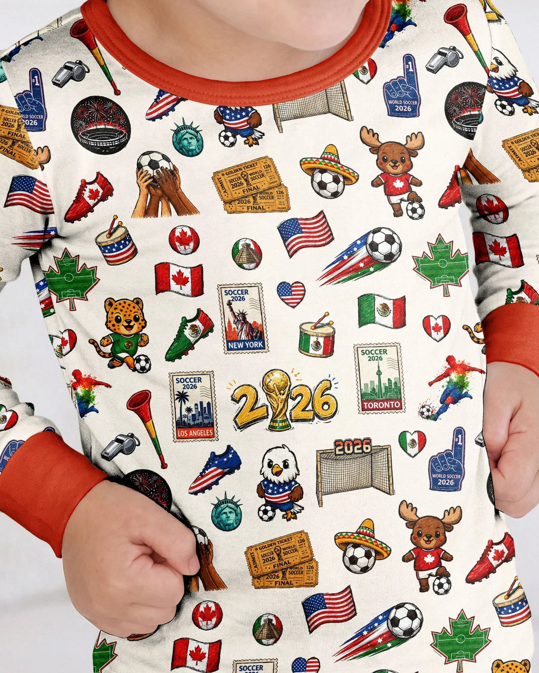 Soccer Cup 2026 Bamboo Two Piece Long Sleeve Pajama Set