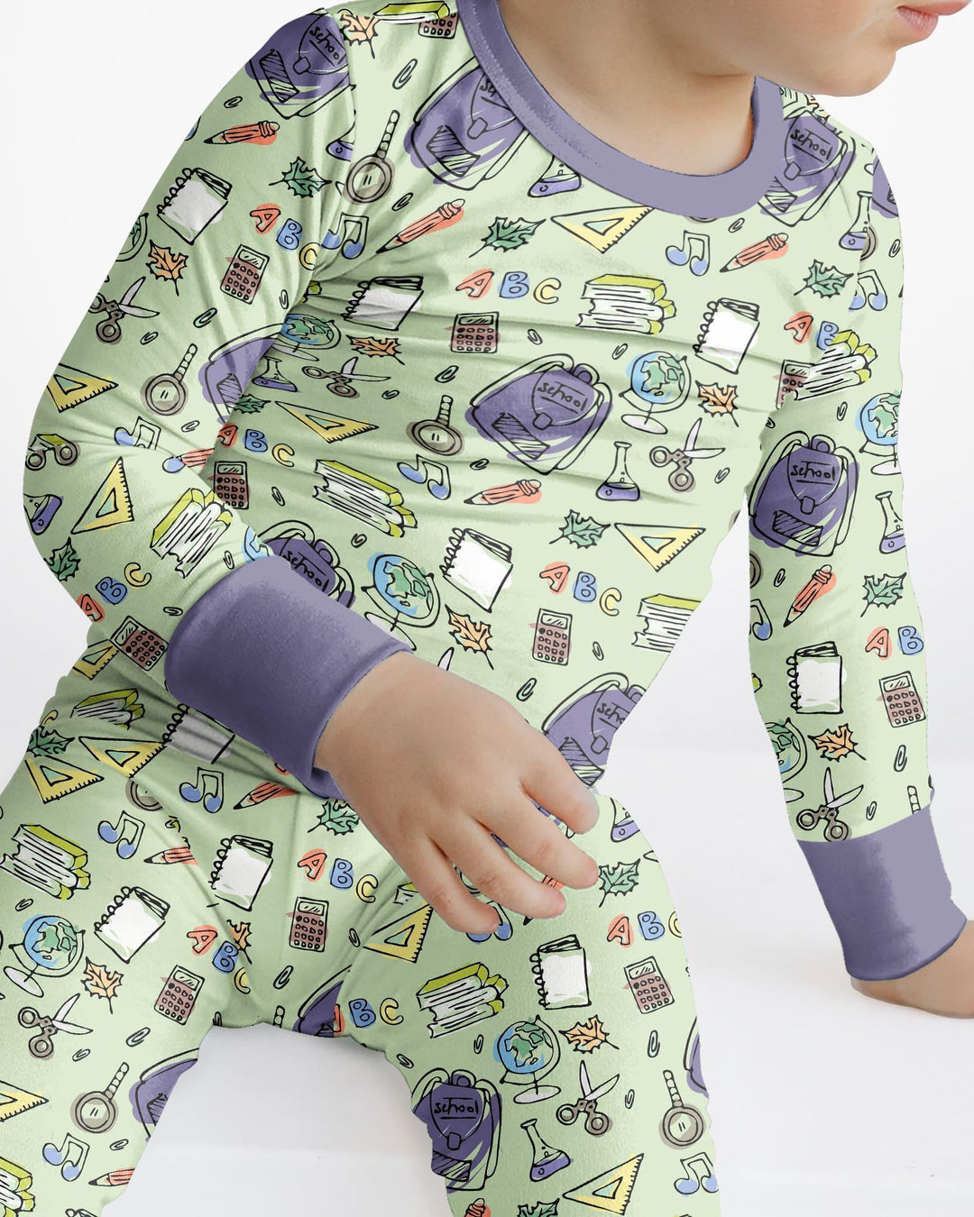 Doodle School Days Bamboo Two Piece Long Sleeve Pajama Set