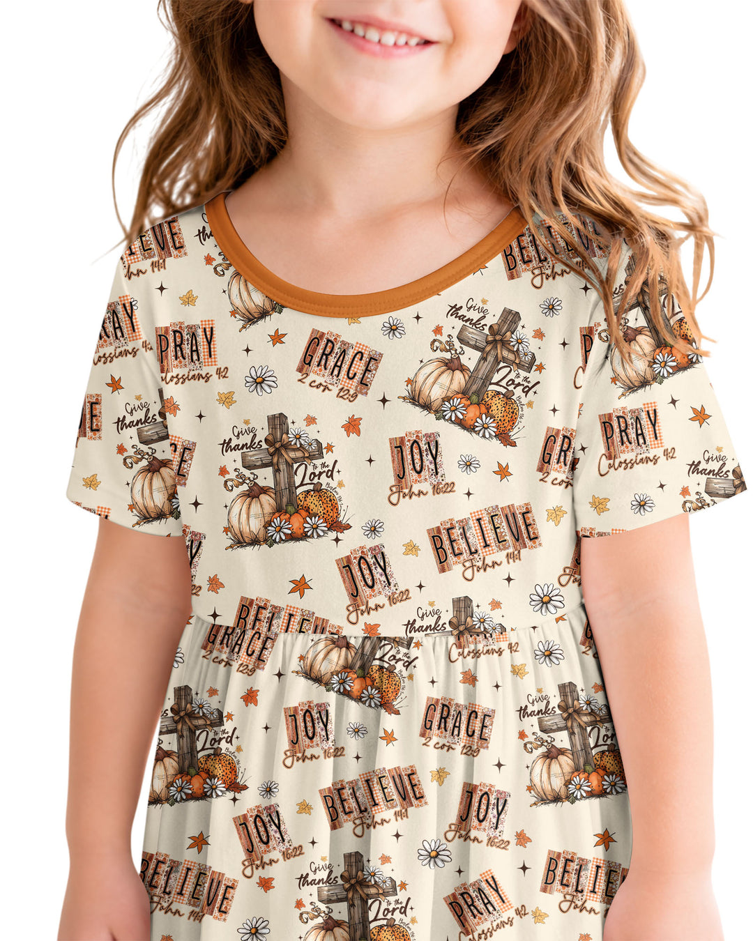 Floral Fall Give Thanks To The Lord Bamboo Twirl Dress