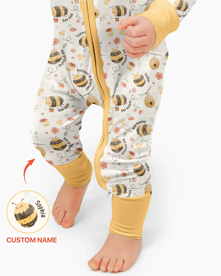 Bee Kind Custom Name Bamboo Convertible Zippy