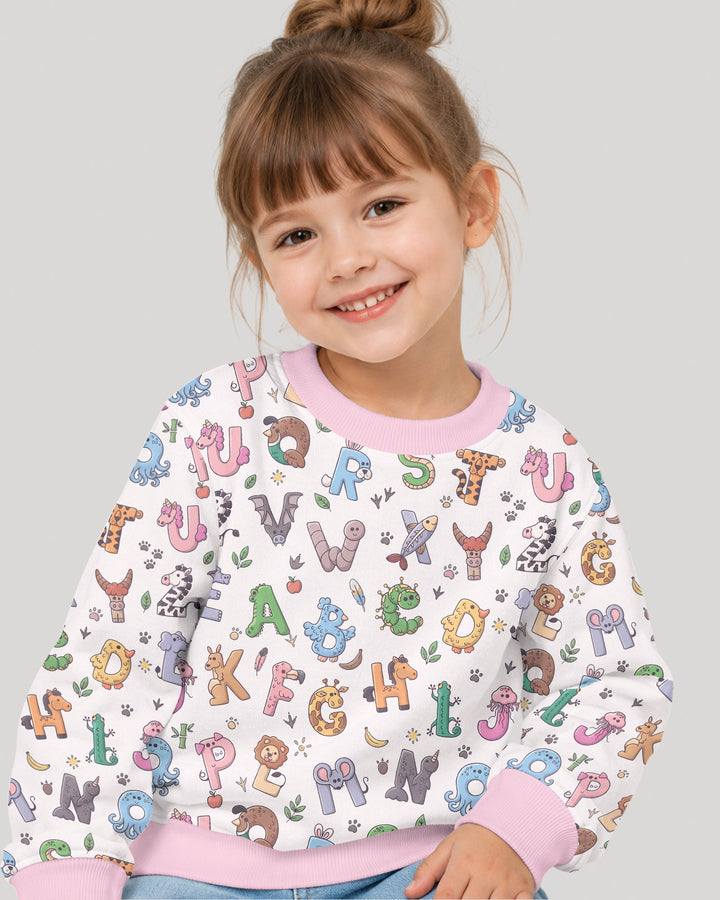 Animals Alphabet Bamboo Crewneck Sweatshirt