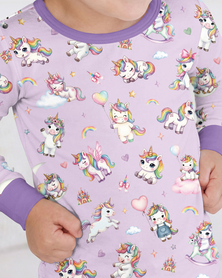 Kawaii Teddy Bamboo Two Piece Long Sleeve Pajama Set